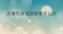 文章伪原创没效率怎么办 伪原创文章没有效率怎么办