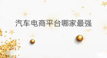 汽车电商平台哪家最强 跨境电商哪家最强