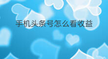 手机头条号怎么看收益 手机头条号怎么合集收录