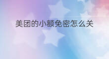 美团的小额免密怎么关 美团怎么取消免密支付