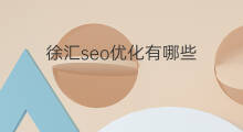 徐汇seo优化有哪些 徐汇seo优化哪里有