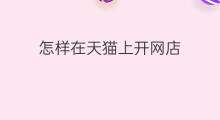 怎样在天猫上开网店 怎么在天猫上开网店
