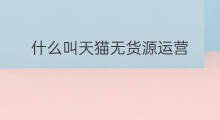 什么叫天猫无货源运营 天猫无货源运营要求是什么