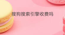 搜狗搜索引擎收费吗 搜狗搜狗搜索引擎优化