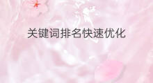 关键词排名快速优化 快速优化关键词排名