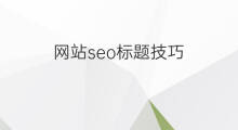 网站seo标题技巧 seo网站标题技巧