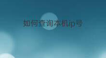 如何查询本机ip号 如何查看本机ip号