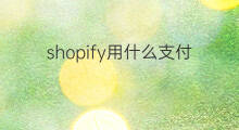 shopify用什么支付 shopify怎么支付