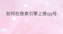 如何在搜索引擎上搜qq号 搜搜索引擎都有哪些