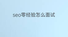 seo零经验怎么面试 零经验怎么面试跨境电商