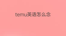 temu英语怎么念 Temu拼多多怎么念