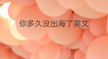 你多久没出海了英文 怎么出海护航英文
