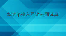 华为ip接入号让去面试真假 华为IP接入号是什么