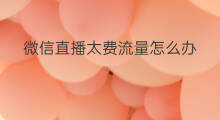 微信直播太费流量怎么办 虾皮太咸怎么办
