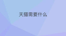 天猫需要什么 天猫需要什么条件