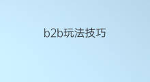 b2b玩法技巧 b2b外贸技巧