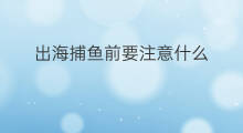 出海捕鱼前要注意什么 出海捕鱼要注意什么