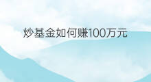 炒基金如何赚100万元 炒基金如何赚100万股