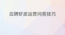 应聘虾皮运营问答技巧 虾皮lazada运营技巧