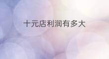 十元店利润有多大 10元店的利润有多大