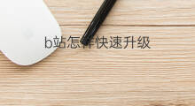 b站怎样快速升级 怎么b站升级