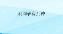 利润表有几种 利润表种类