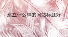 建立什么样的网站标题好 网站改版和标题好吗