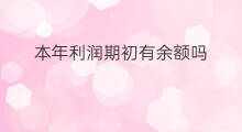 本年利润期初有余额吗 本年利润有余额吗