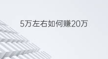 5万左右如何赚20万 5万怎么赚20万