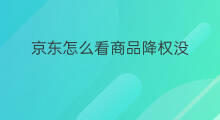 京东怎么看商品降权没 京东怎么看降权