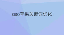 aso苹果关键词优化 苹果aso关键词优化
