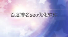 百度排名seo优化软件 百度seo排名优化软件