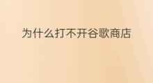 为什么打不开谷歌商店 为什么打不开谷歌