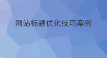 网站标题优化技巧案例 网站seo标题优化技巧论文