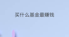 买什么基金最赚钱 买基金怎么赚钱