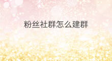 粉丝社群怎么建群 优秀社群怎么建群
