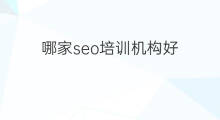 哪家seo培训机构好 网络seo机构哪家好