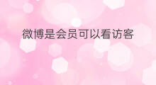 微博是会员可以看访客 微博会员能看访客吗