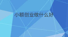 小额创业做什么好 小额投资做什么好