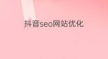 抖音seo网站优化 昆明网站seo优化