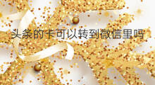 头条的卡可以转到微信里吗 头条收益如何转到微信里