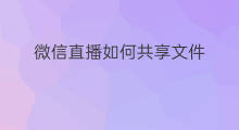 微信直播如何共享文件 微信直播如何发文件