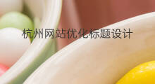 杭州网站优化标题设计 杭州网站优化标题怎么写