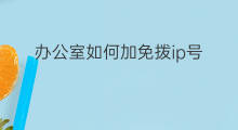 办公室如何加免拨ip号 办公室用一个ip号怎么设置