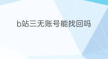 b站三无账号能找回吗 微商三无产品是哪三无