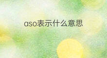 aso表示什么意思 生化中aso表示什么意思