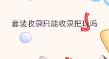 套装收录只能收录把玩吗 套装收录怎么省钱