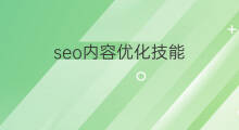 seo内容优化技能 如何优化seo内容