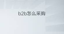 b2b怎么采购 B2B采购的好处
