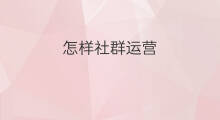 怎样社群运营 东莞怎样做社群运营